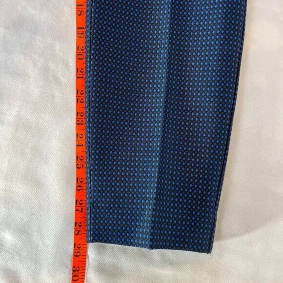Express Columnist Ankle Dress Pants Sheen Patterned Navy Black Size 2 - Picture 9 of 13
